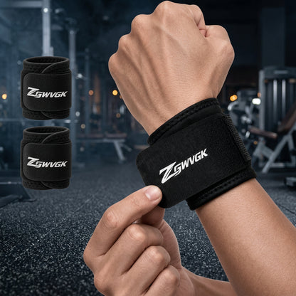 Unisex 2-Pack Neoprene Blend Dual-Strap Adjustable Breathable Sports Wristbands - Elastic Comfort, All-Season Support for Weightlifting, Carpal Tunnel | Sports Accessories, Workouts, Joint Support Wristbands